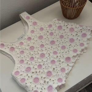 Rare Editions Pink Embellished Cropped Tank Top